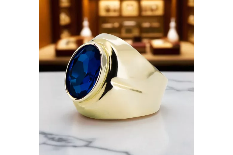 Safír 14k žluté zlato  Vintage craft vrc296y